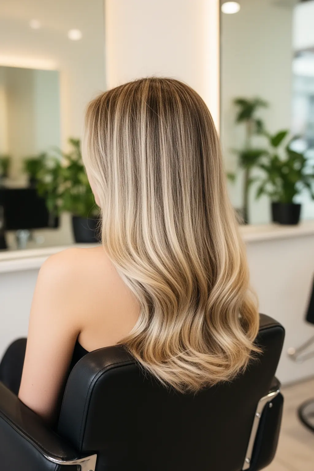 Vanilla Butter Blonde Melted Balayage on Natural Brown Base