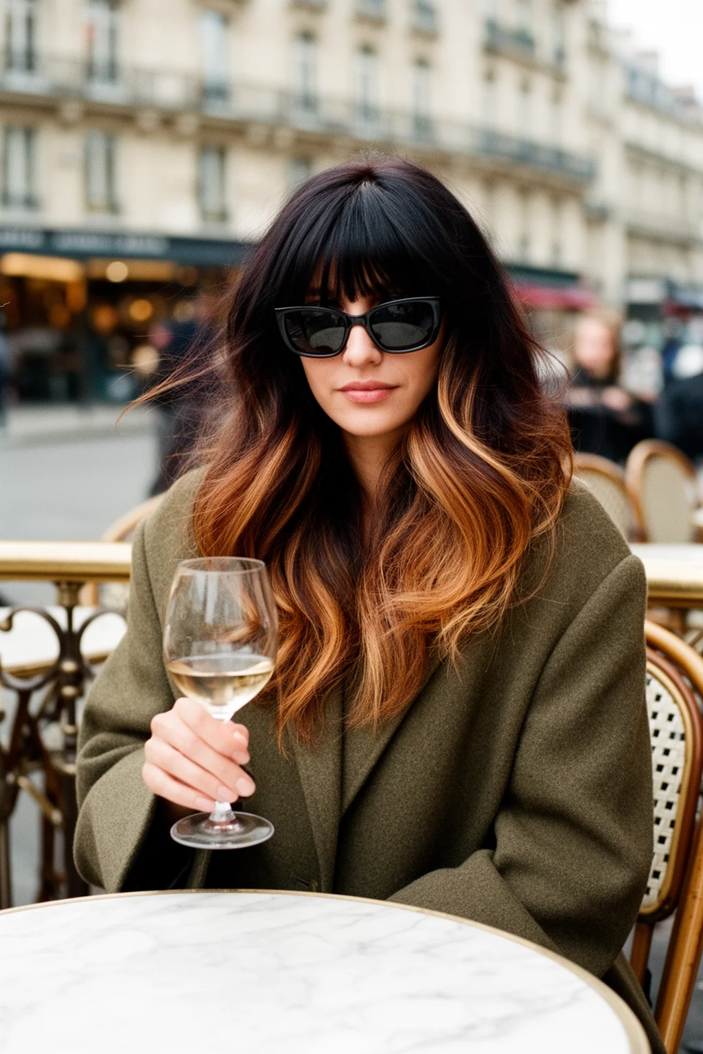 Lived-in Caramel Dimension with French Curtain Bangs in Paris